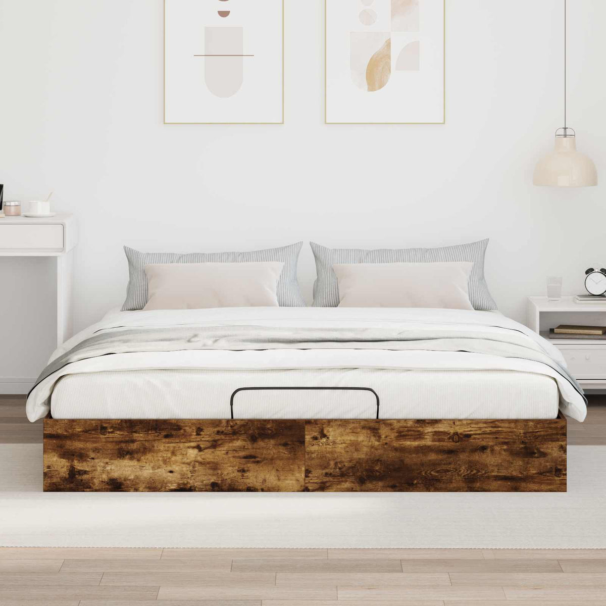 Ottoman Sengestel Røget eg 160 x 200 cm Konstrueret træ