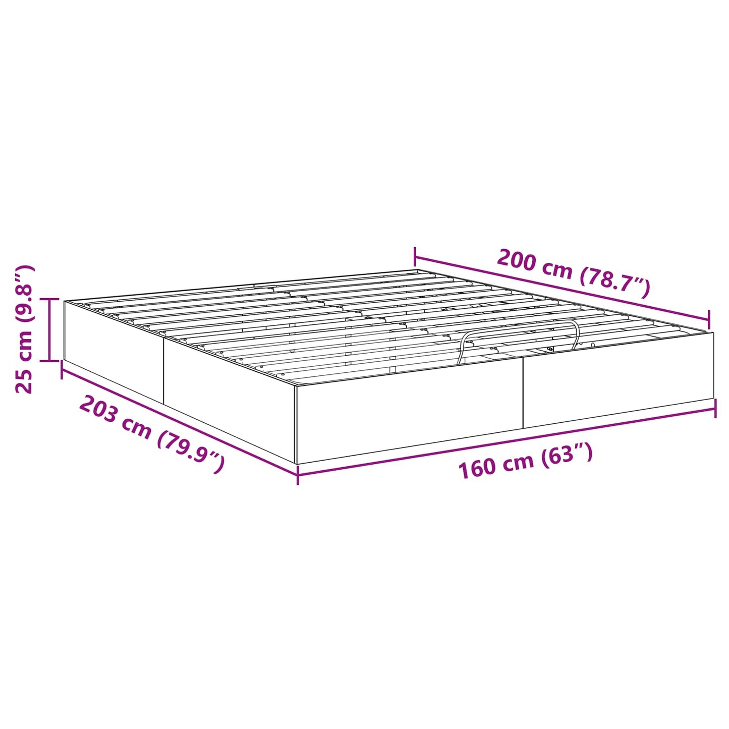 Ottoman Sengestel Røget eg 160 x 200 cm Konstrueret træ