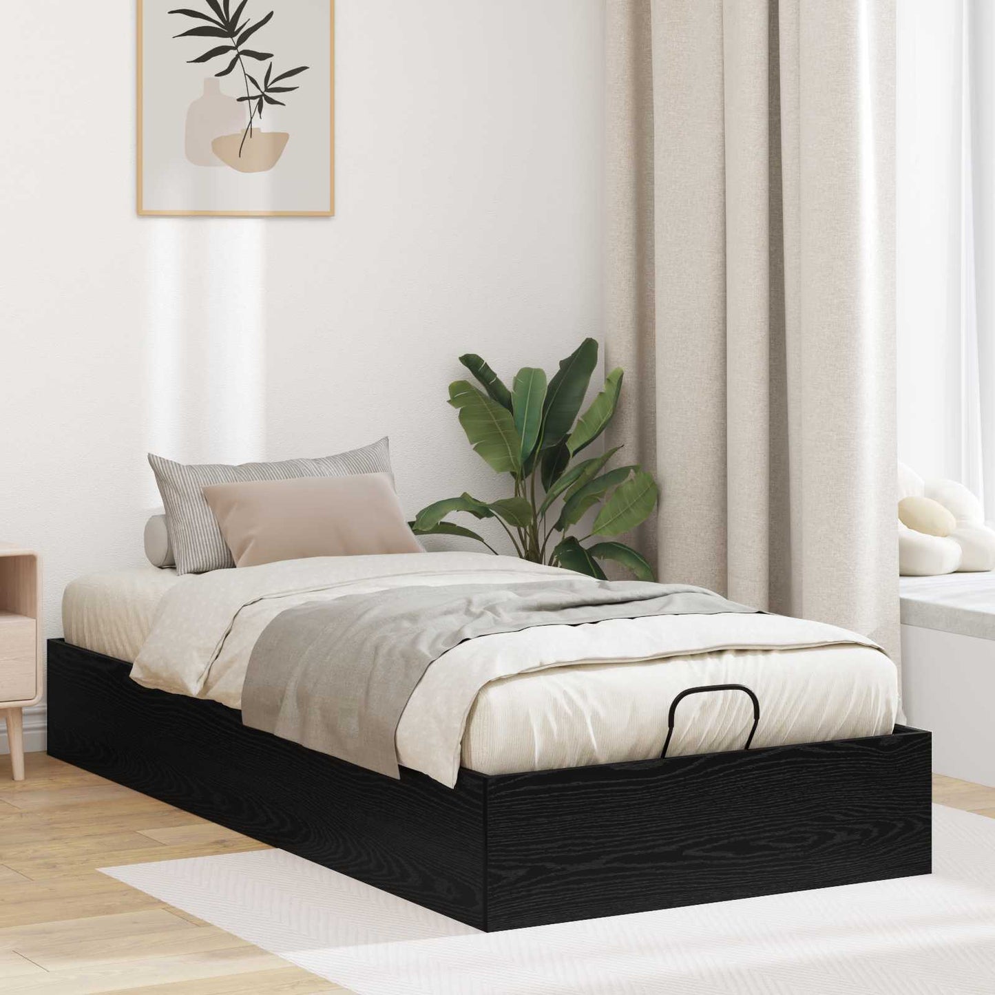 Ottoman Sengestel Sort eg 80,5 x 200 cm Konstrueret træ