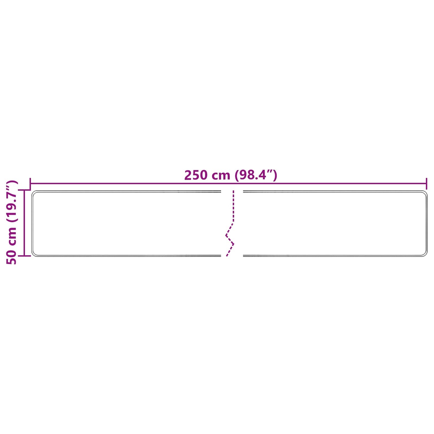 Tæppe Runner MARSA Cremefarvet 50 x 250 cm Polyester og PVC