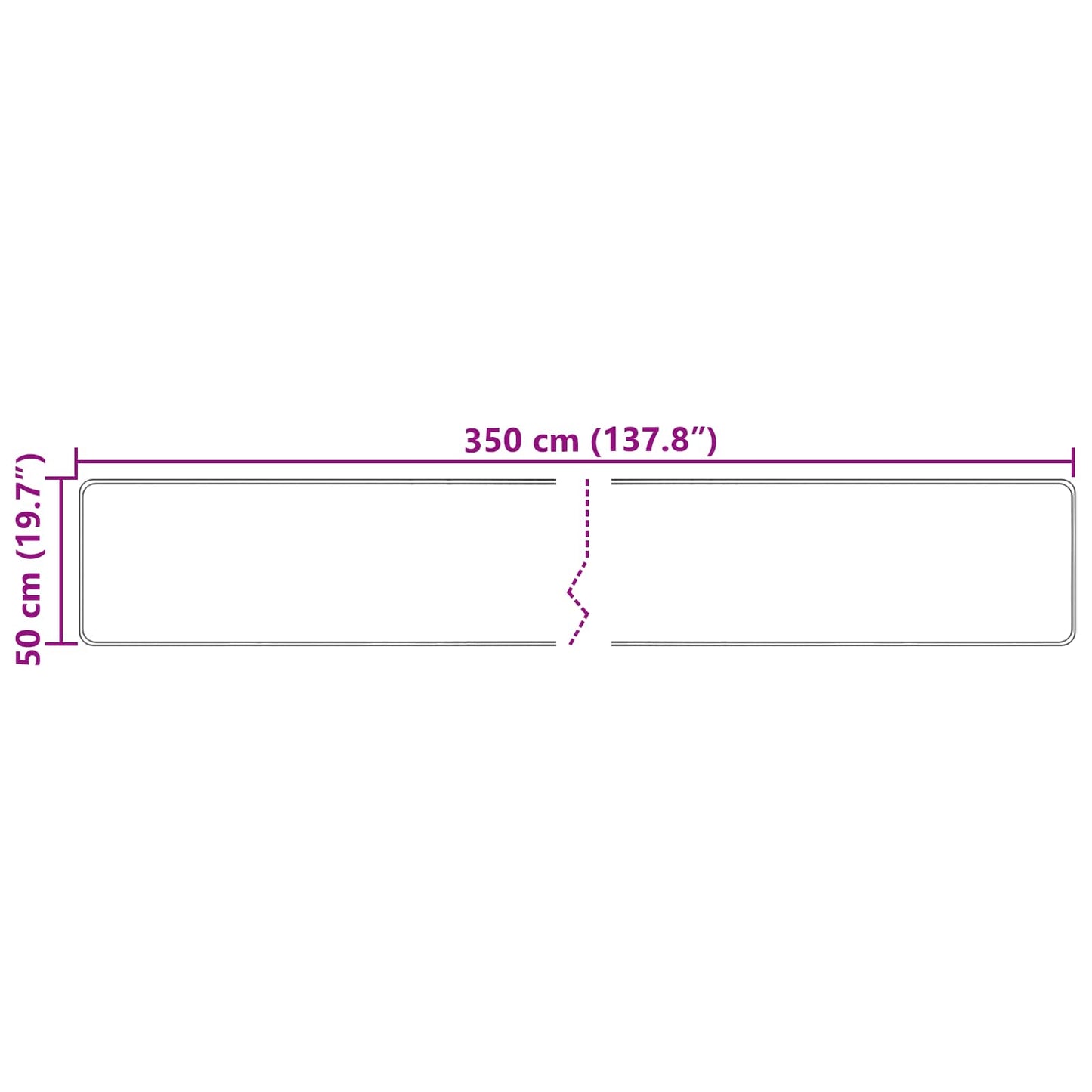 Tæppe Runner MARSA Cremefarvet 50 x 350 cm Polyester og PVC