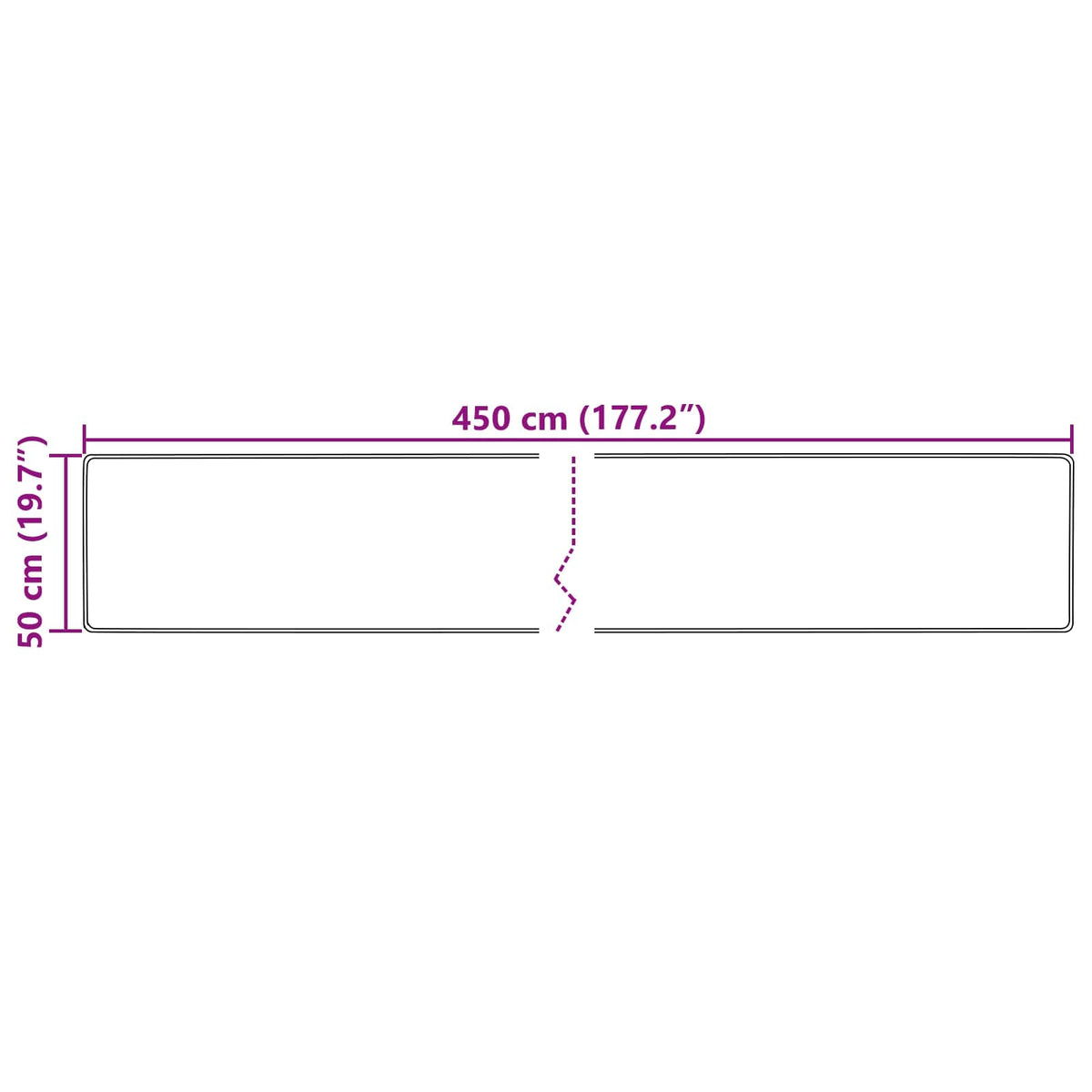 Tæppe Runner MARSA Cremefarvet 50 x 450 cm Polyester og PVC