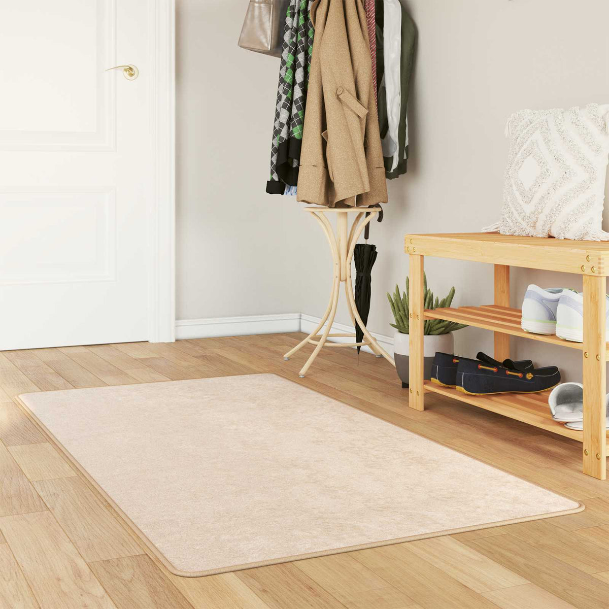 Tæppe Runner MARSA Cremefarvet 100 x 200 cm Polyester og PVC