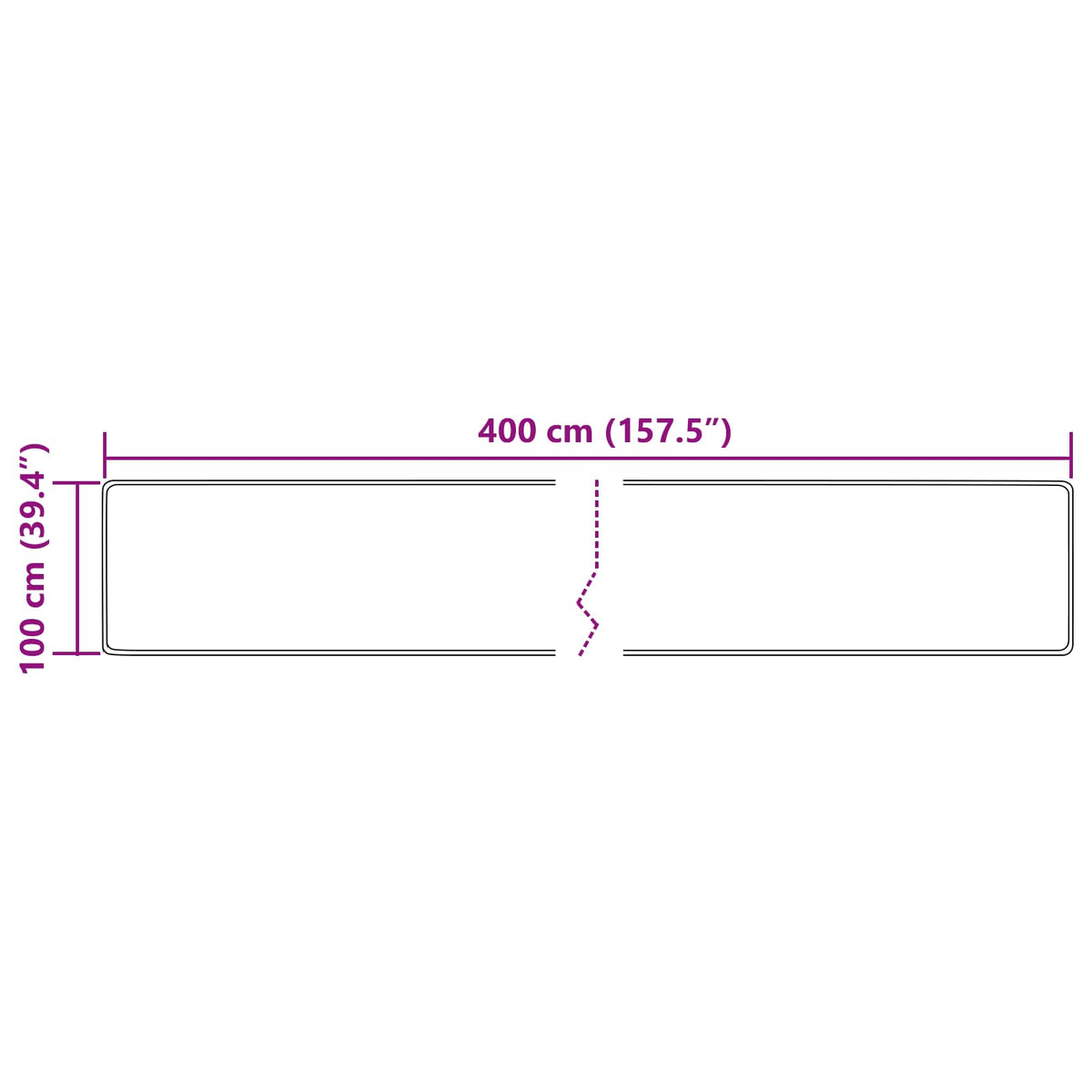 Tæppe Runner MARSA Cremefarvet 100 x 400 cm Polyester og PVC