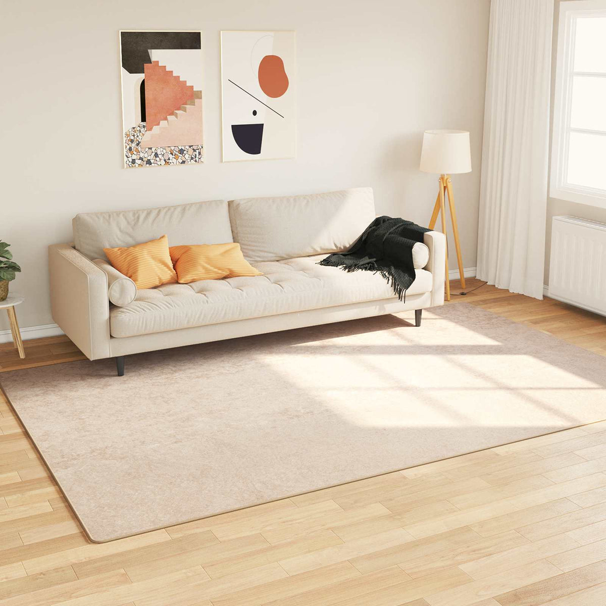 Tæppe Runner MARSA Cremefarvet 150 x 230 cm Polyester og PVC