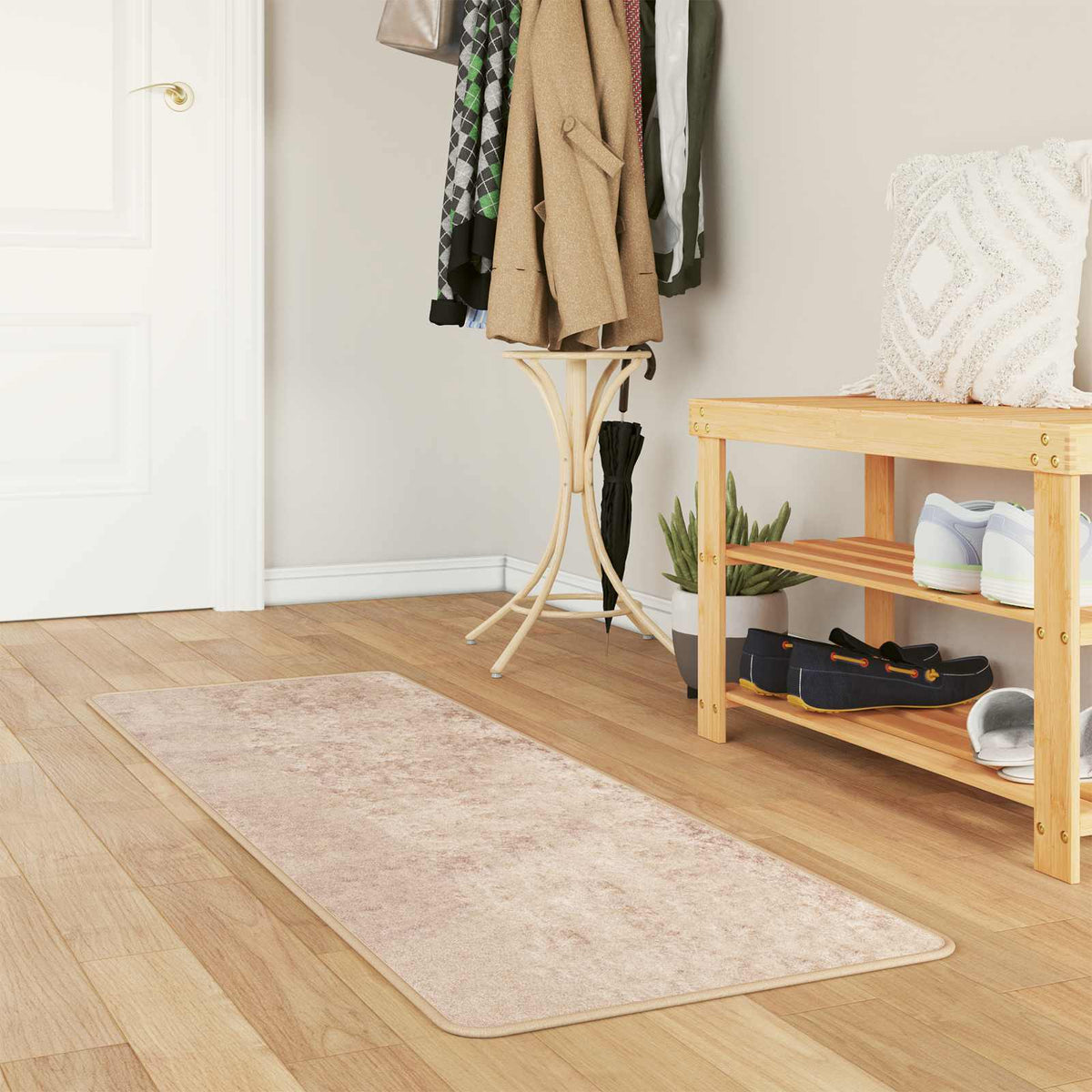 Tæppe Runner MARSA Beige 50 x 150 cm Polyester og PVC
