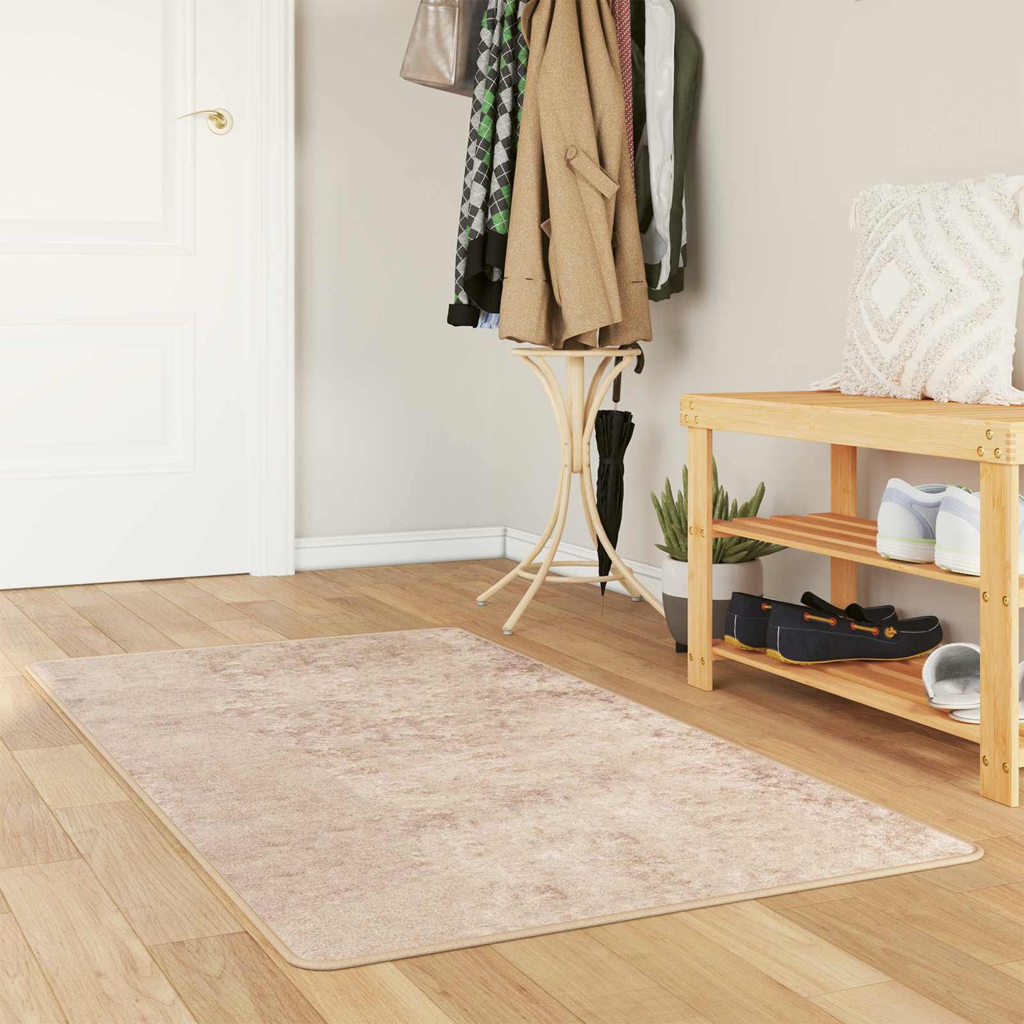 Tæppe Runner MARSA Beige 80 x 150 cm Polyester og PVC