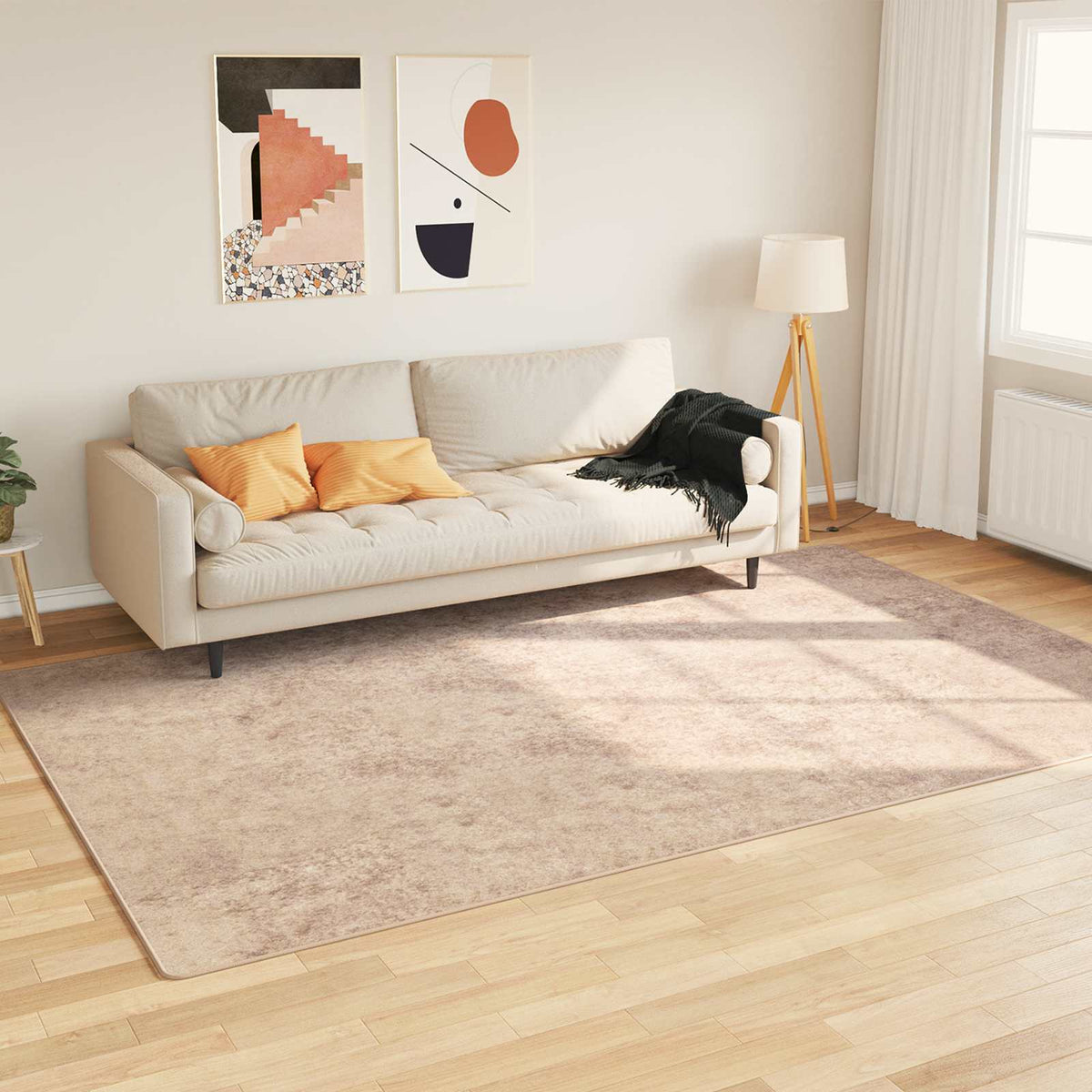 Tæppe Runner MARSA Beige 150 x 230 cm Polyester og PVC