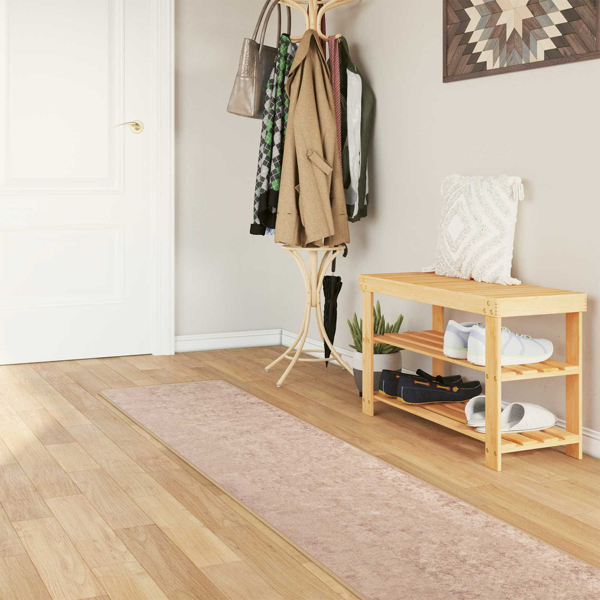 Tæppe Runner MARSA Sandfarvet 50 x 350 cm Polyester og PVC