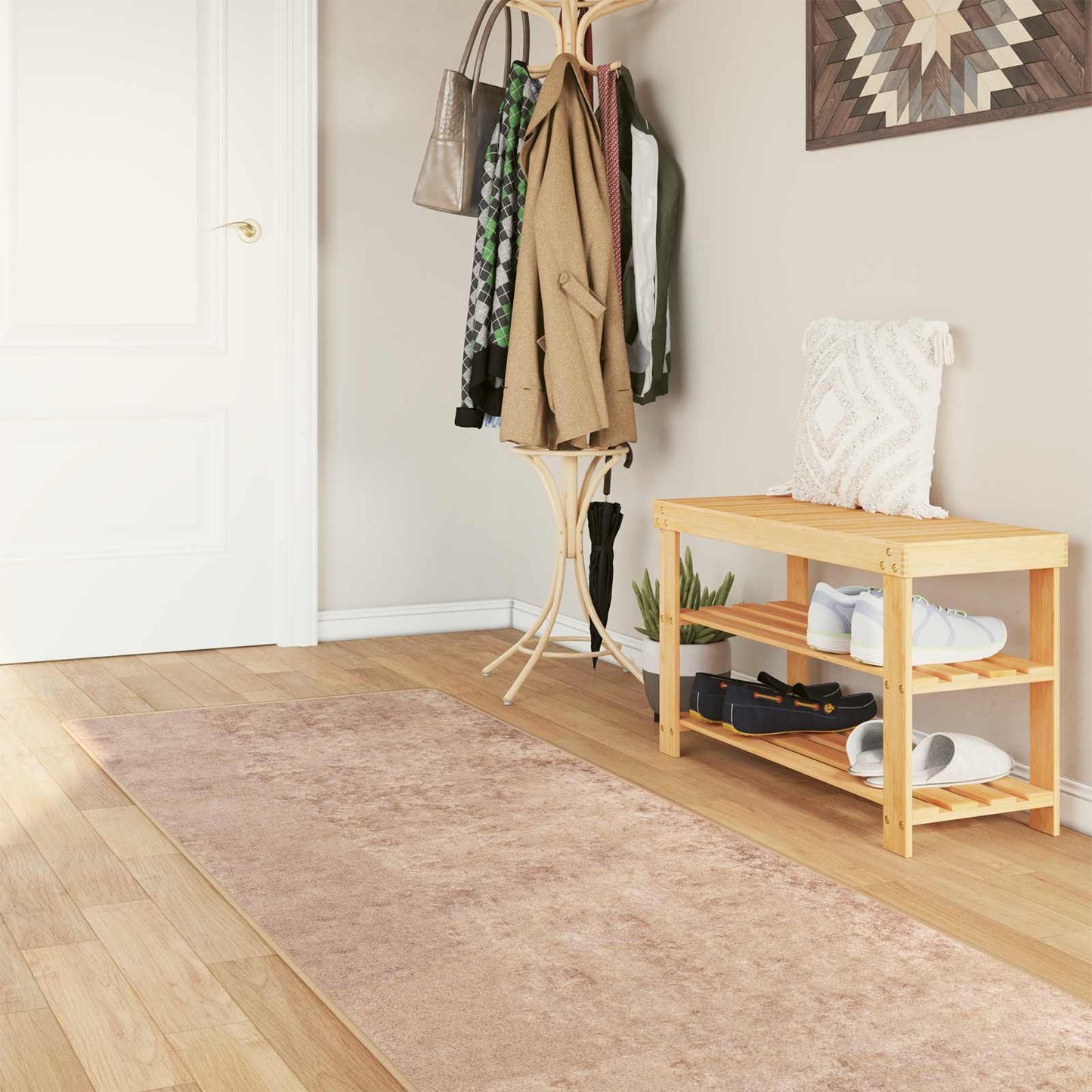 Tæppe Runner MARSA Sandfarvet 80 x 300 cm Polyester og PVC