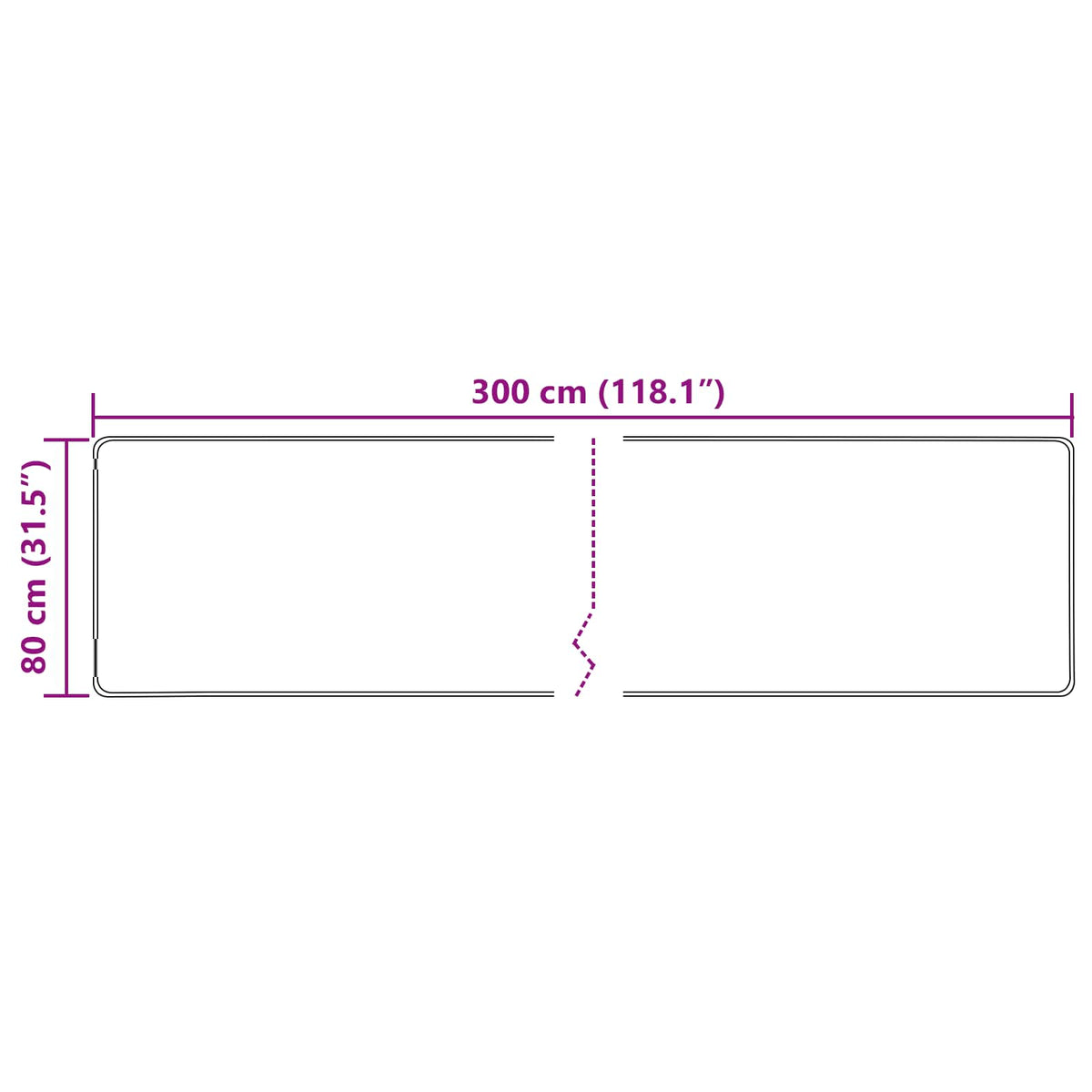 Tæppe Runner MARSA Sandfarvet 80 x 300 cm Polyester og PVC