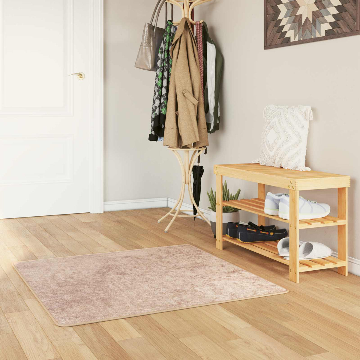 Tæppe Runner MARSA Sandfarvet 100 x 100 cm Polyester og PVC