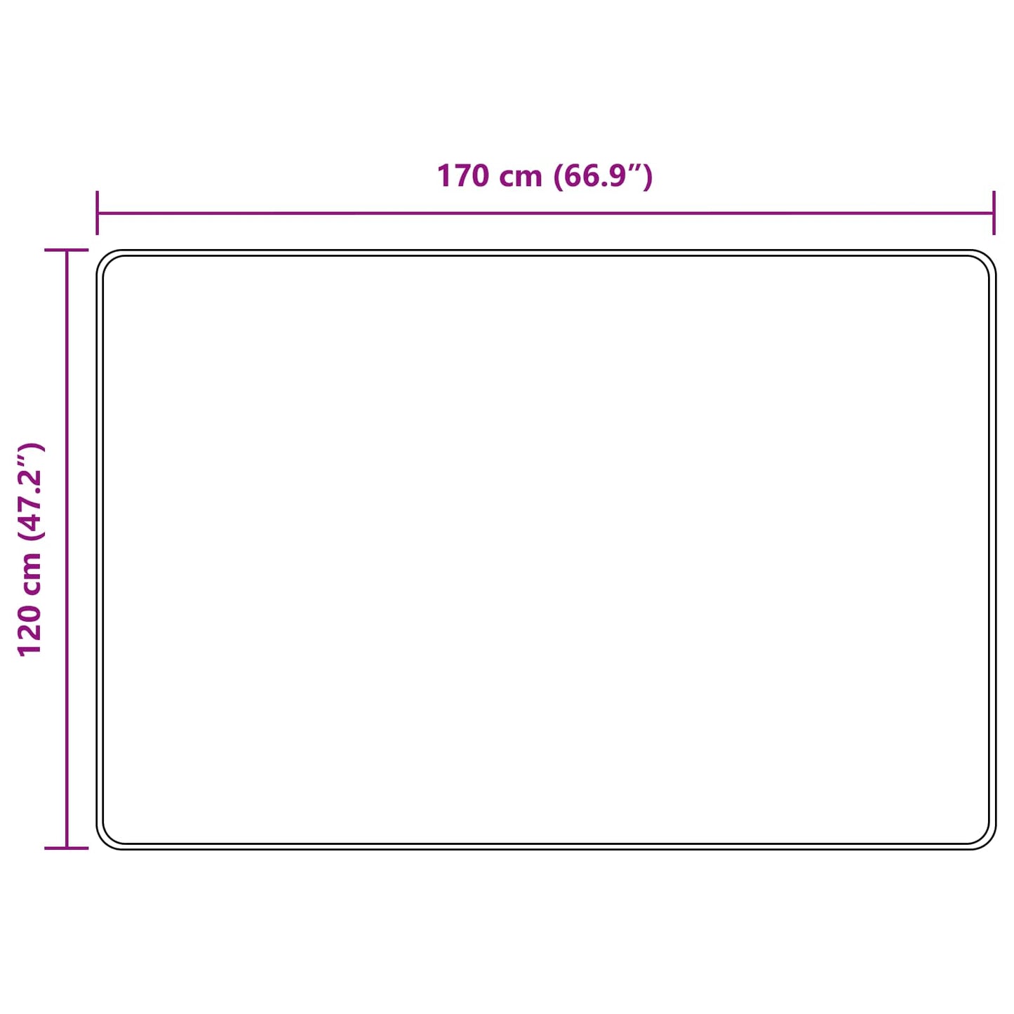 Tæppe Runner MARSA Sandfarvet 120 x 170 cm Polyester og PVC