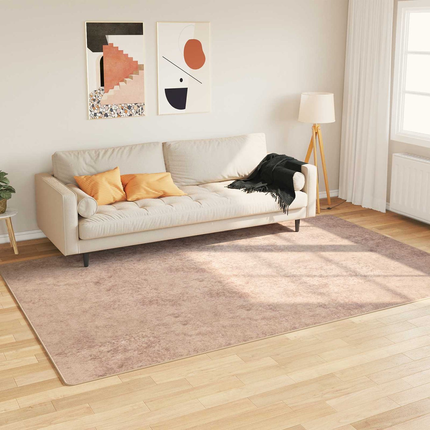 Tæppe Runner MARSA Sandfarvet 150 x 230 cm Polyester og PVC