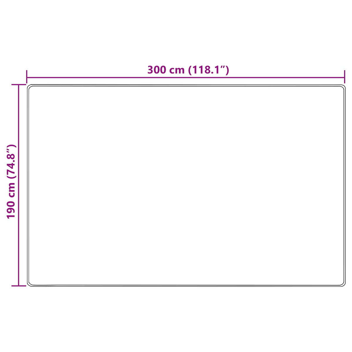 Tæppe Runner MARSA Sandfarvet 190 x 300 cm Polyester og PVC