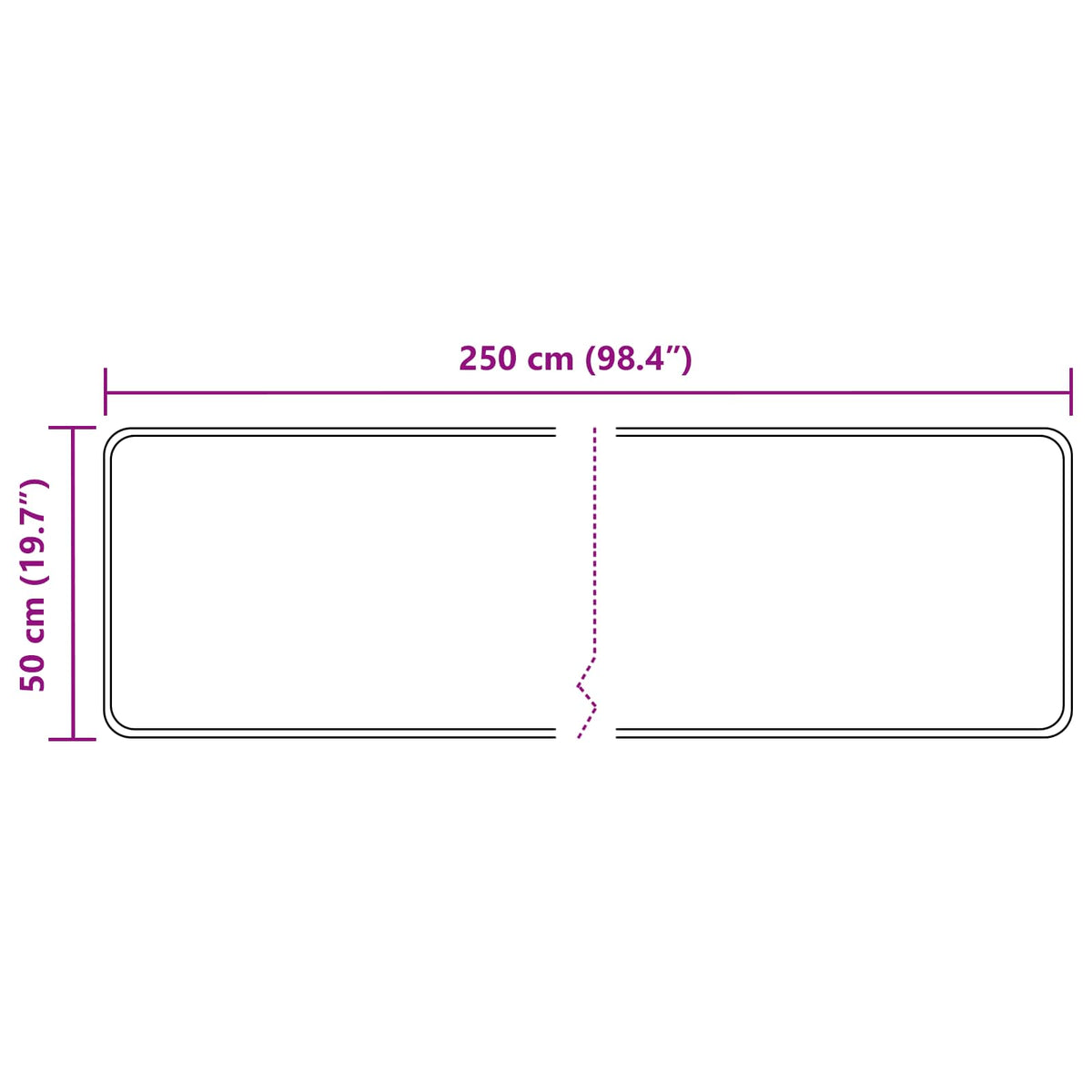 Tæppe Runner MARSA Skovgrøn 50 x 250 cm Polyester og PVC