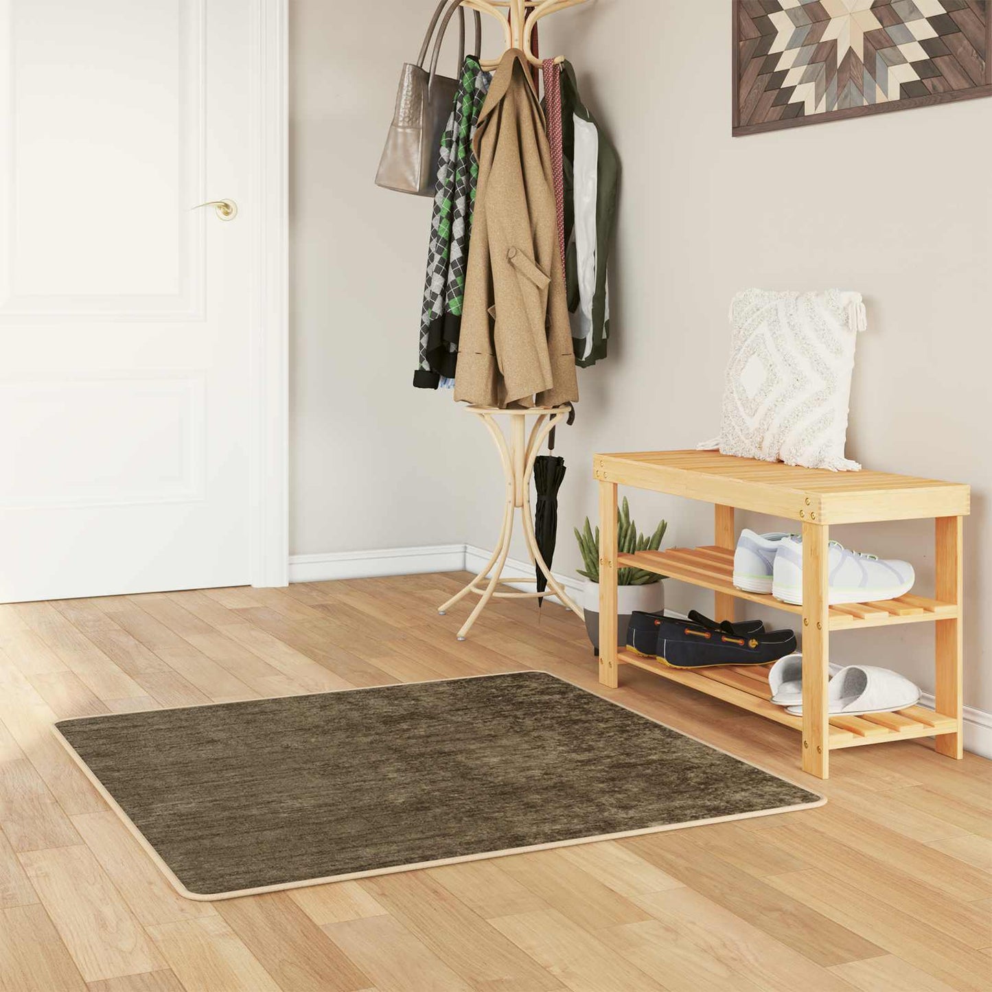 Tæppe Runner MARSA Skovgrøn 100 x 100 cm Polyester og PVC