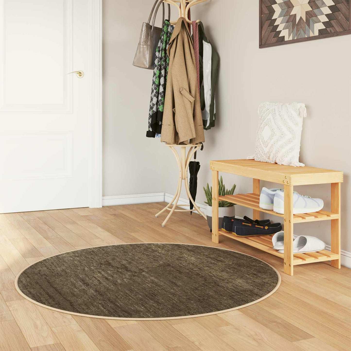 Tæppe Runner MARSA Skovgrøn 120 x 120 cm Polyester og PVC