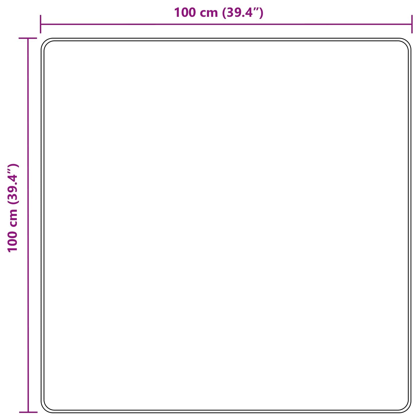 Tæppe Runner MARSA Antracit 100 x 100 cm Polyester og PVC