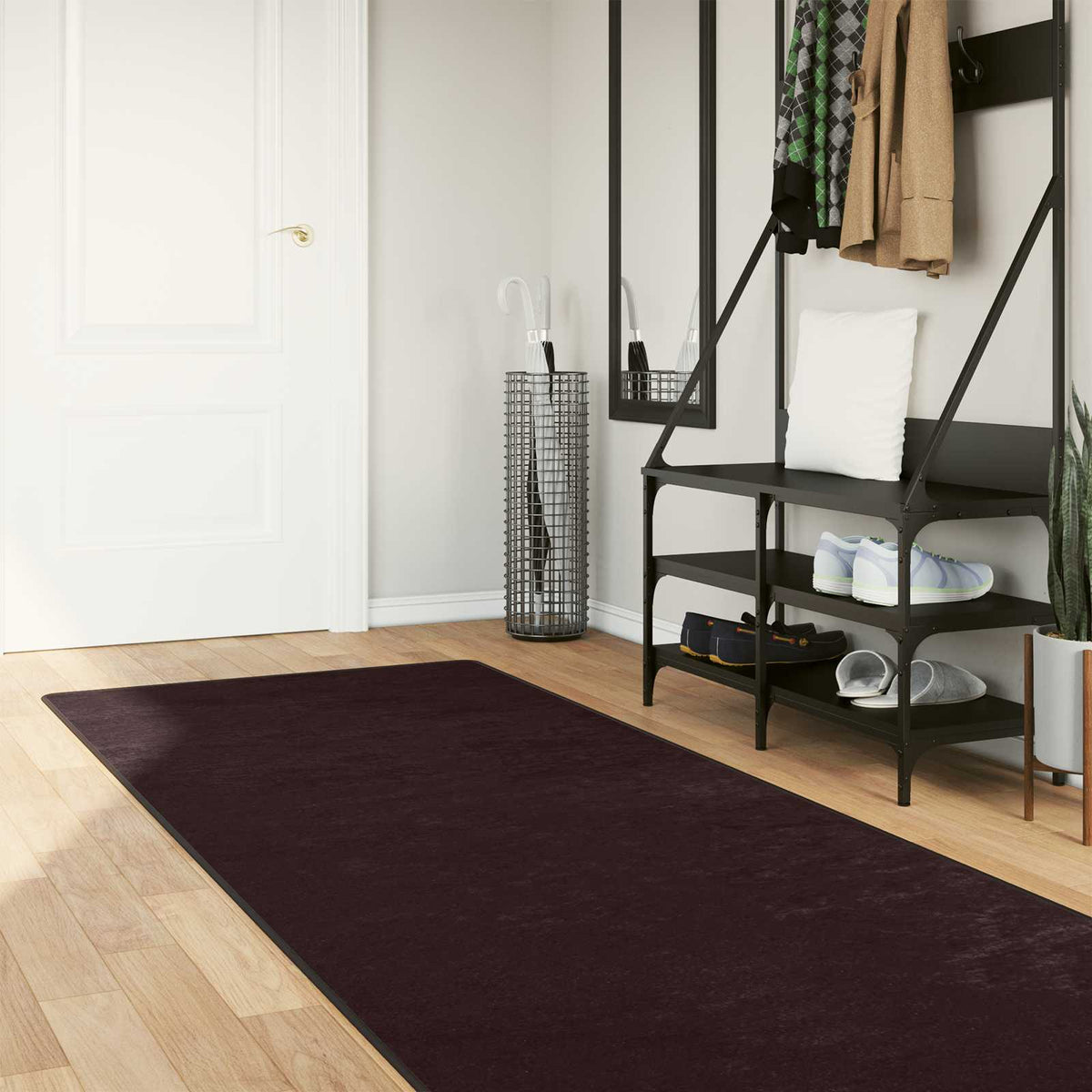 Tæppe Runner MARSA Antracit 100 x 400 cm Polyester og PVC