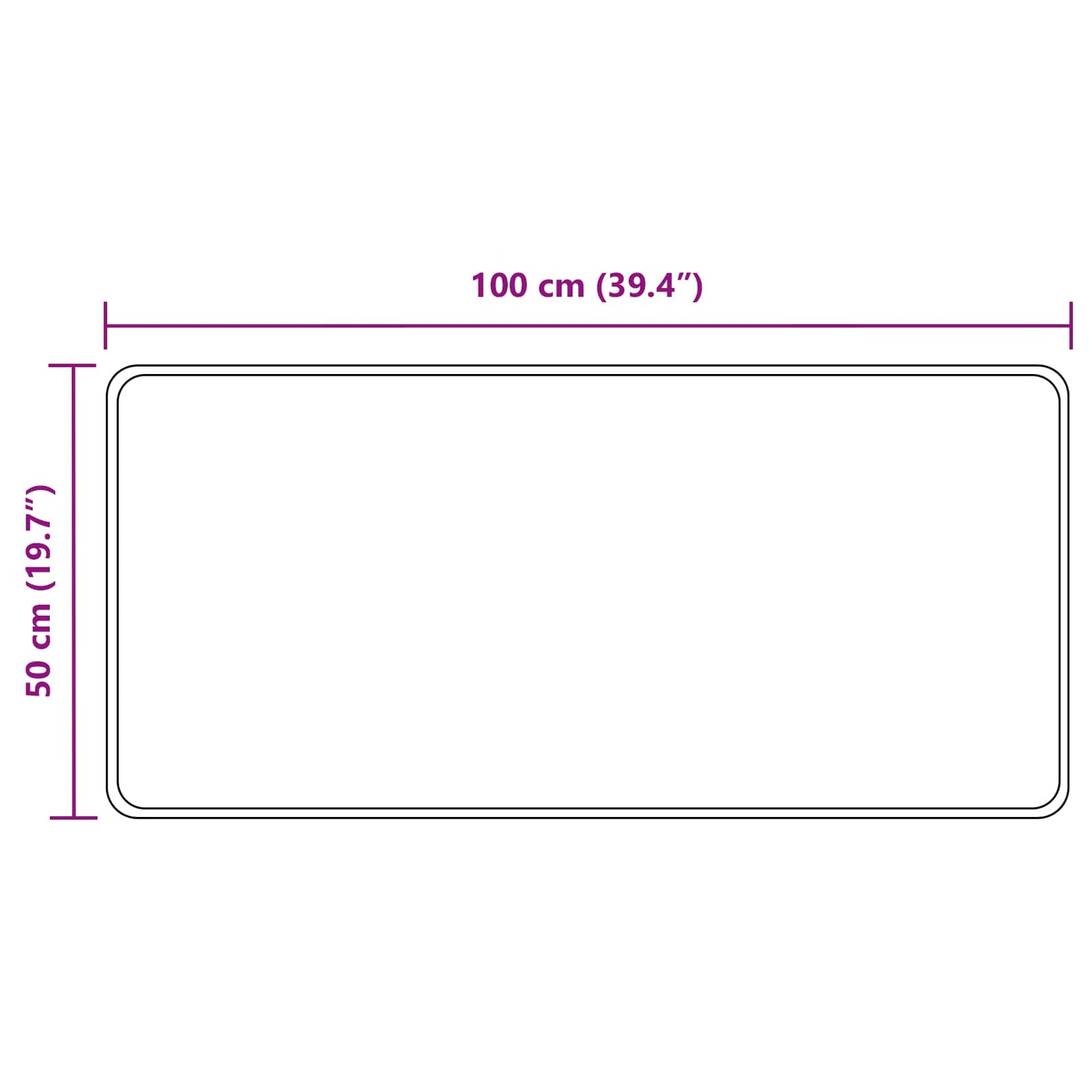 Tæppe Runner MARSA Grå 50 x 100 cm Polyester og PVC