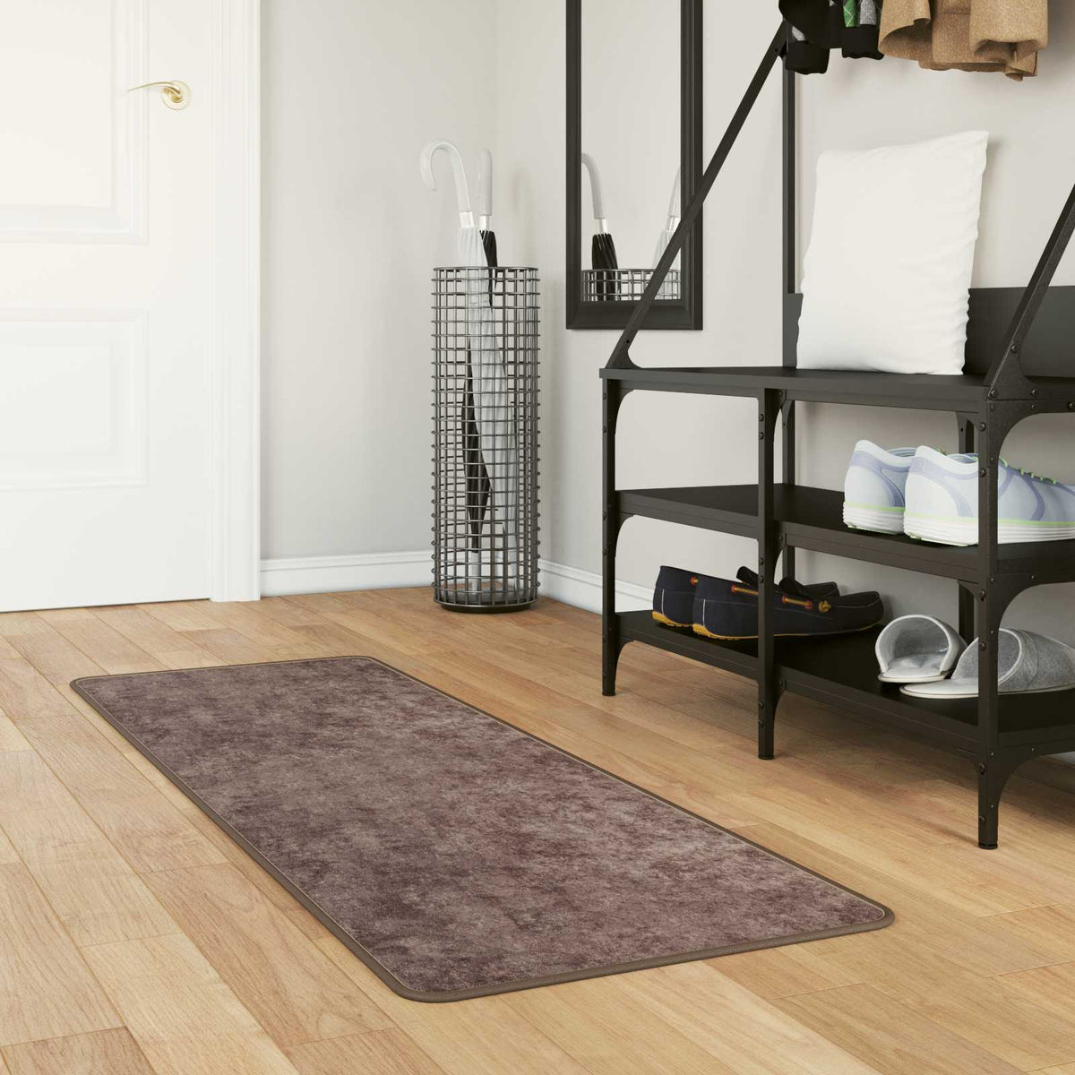 Tæppe Runner MARSA Grå 50 x 200 cm Polyester og PVC