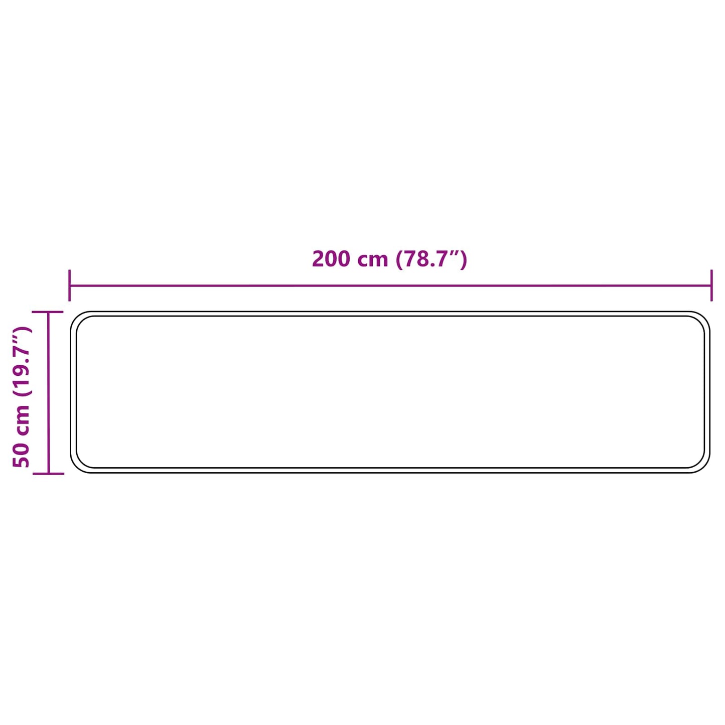 Tæppe Runner MARSA Grå 50 x 200 cm Polyester og PVC