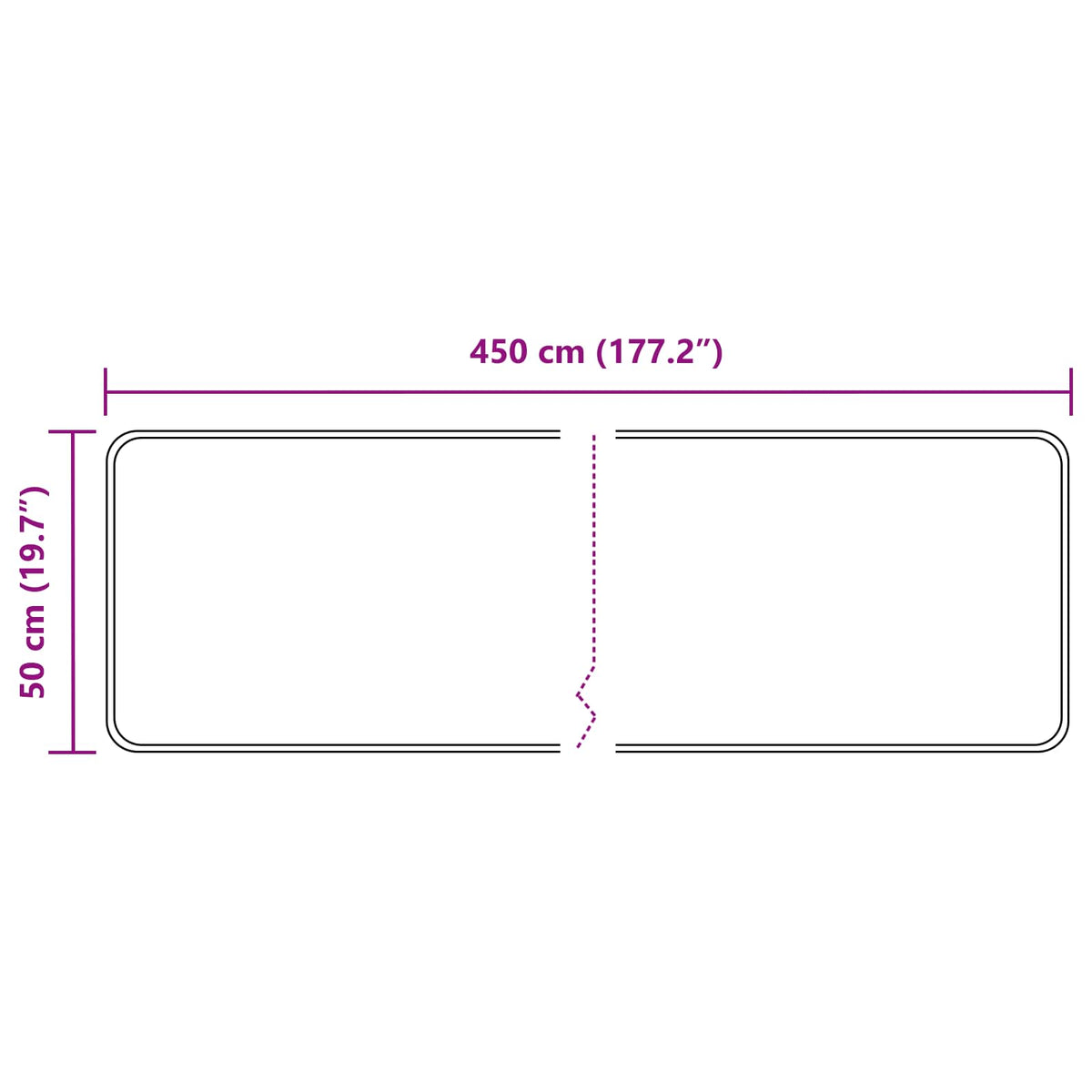 Tæppe Runner MARSA Grå 50 x 450 cm Polyester og PVC