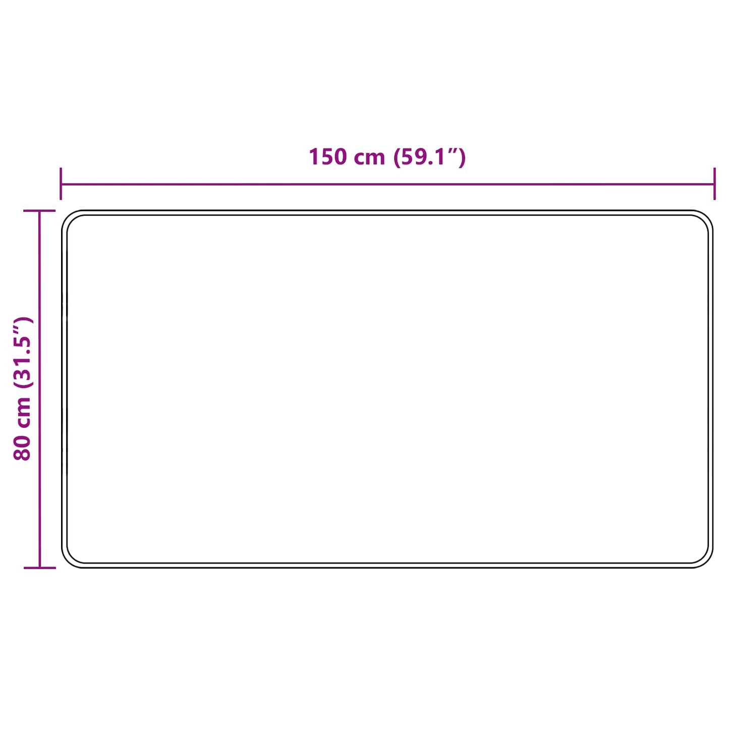 Tæppe Runner MARSA Grå 80 x 150 cm Polyester og PVC