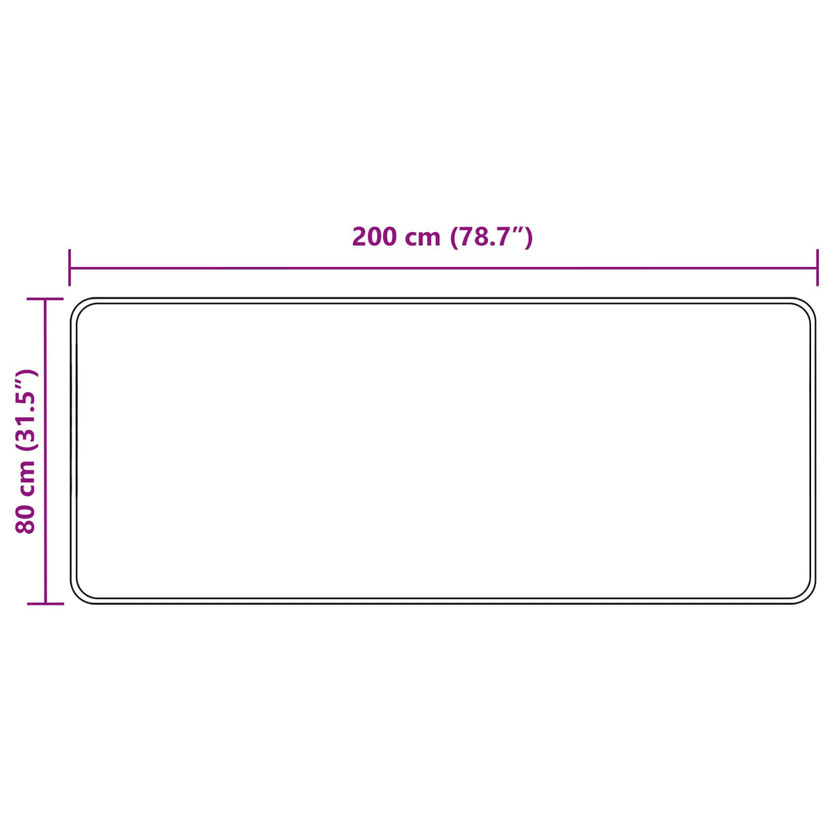 Tæppe Runner MARSA Grå 80 x 200 cm Polyester og PVC