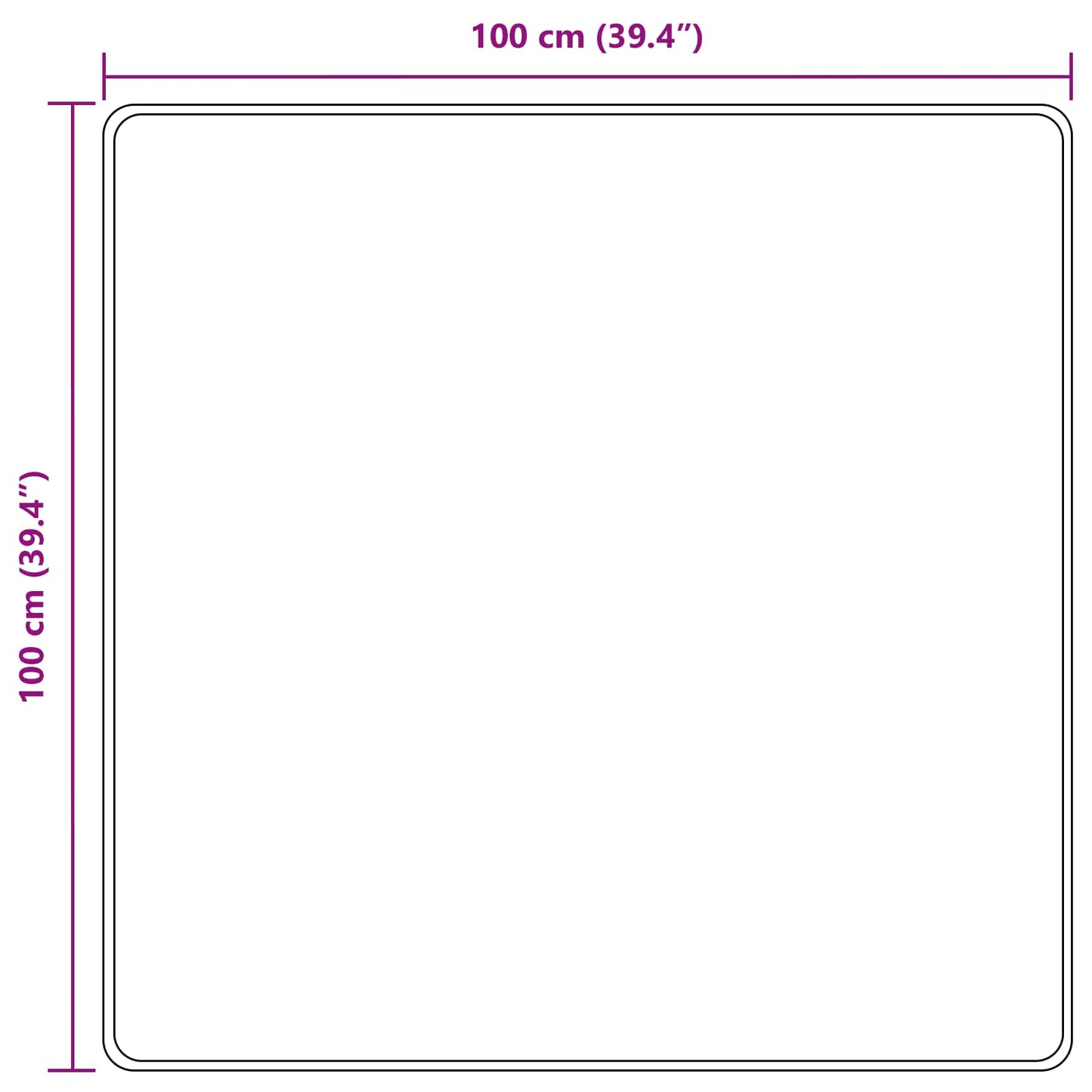 Tæppe Runner MARSA Grå 100 x 100 cm Polyester og PVC