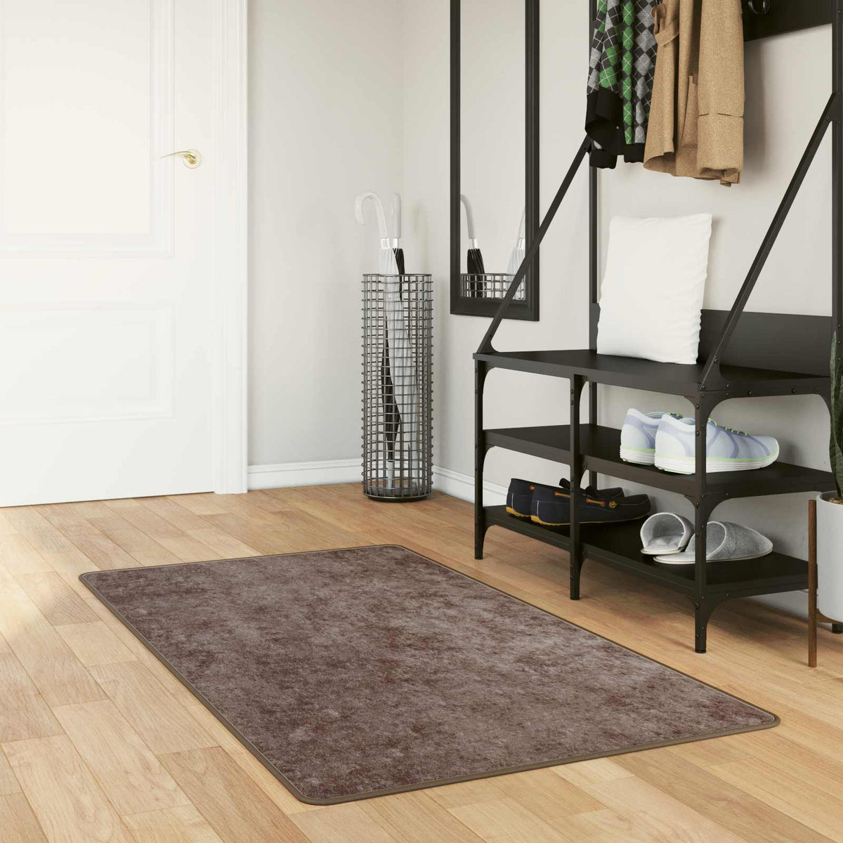 Tæppe Runner MARSA Grå 100 x 150 cm Polyester og PVC