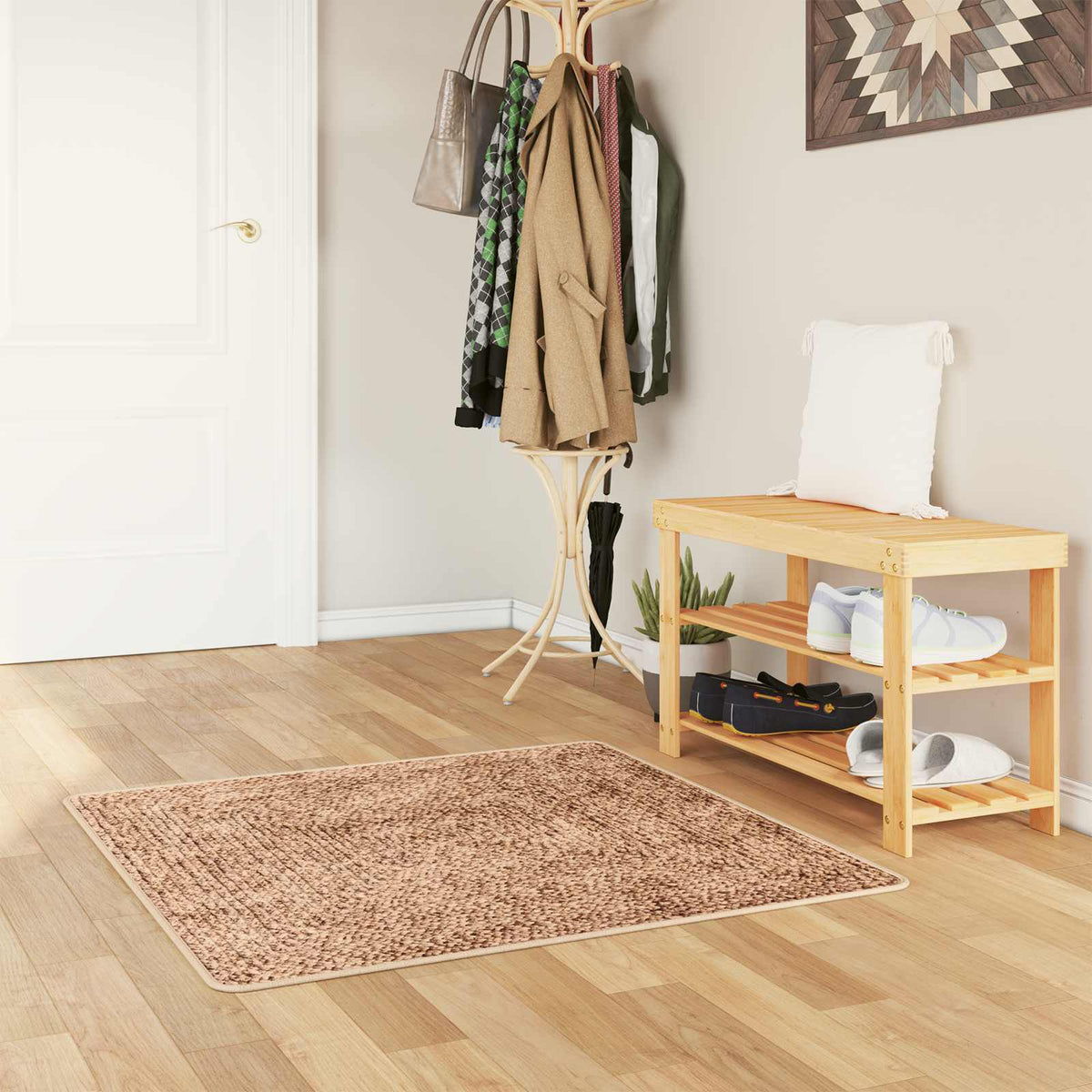 Tæppe Runner MARSA Gul 100 x 100 cm Polyester og PVC