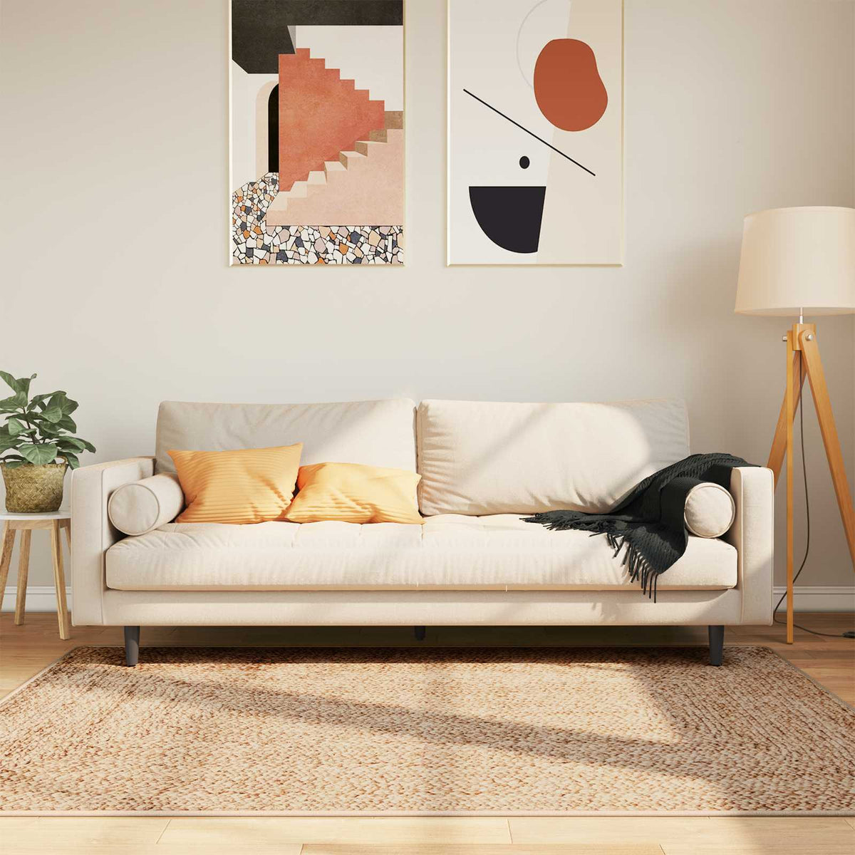Tæppe Runner MARSA Gul 120 x 170 cm Polyester og PVC