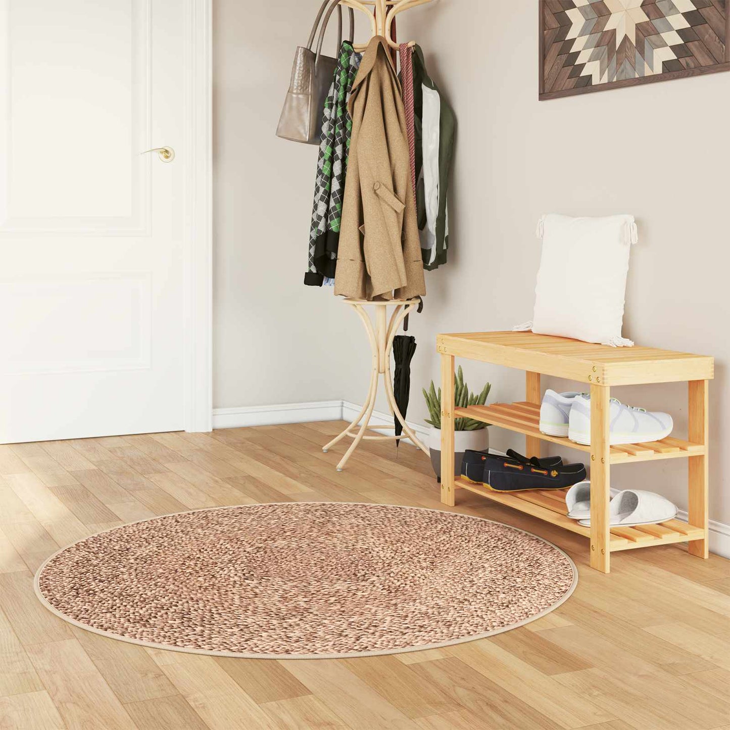 Tæppe Runner MARSA Gul 120 x 120 cm Polyester og PVC