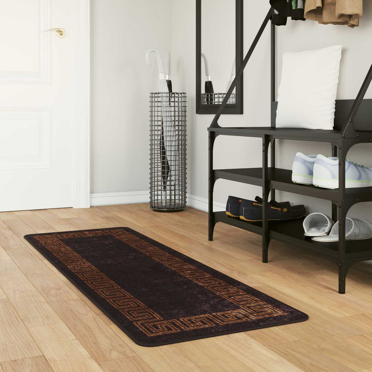 Tæppe Runner MARSA Sort 50 x 150 cm Polyester og PVC