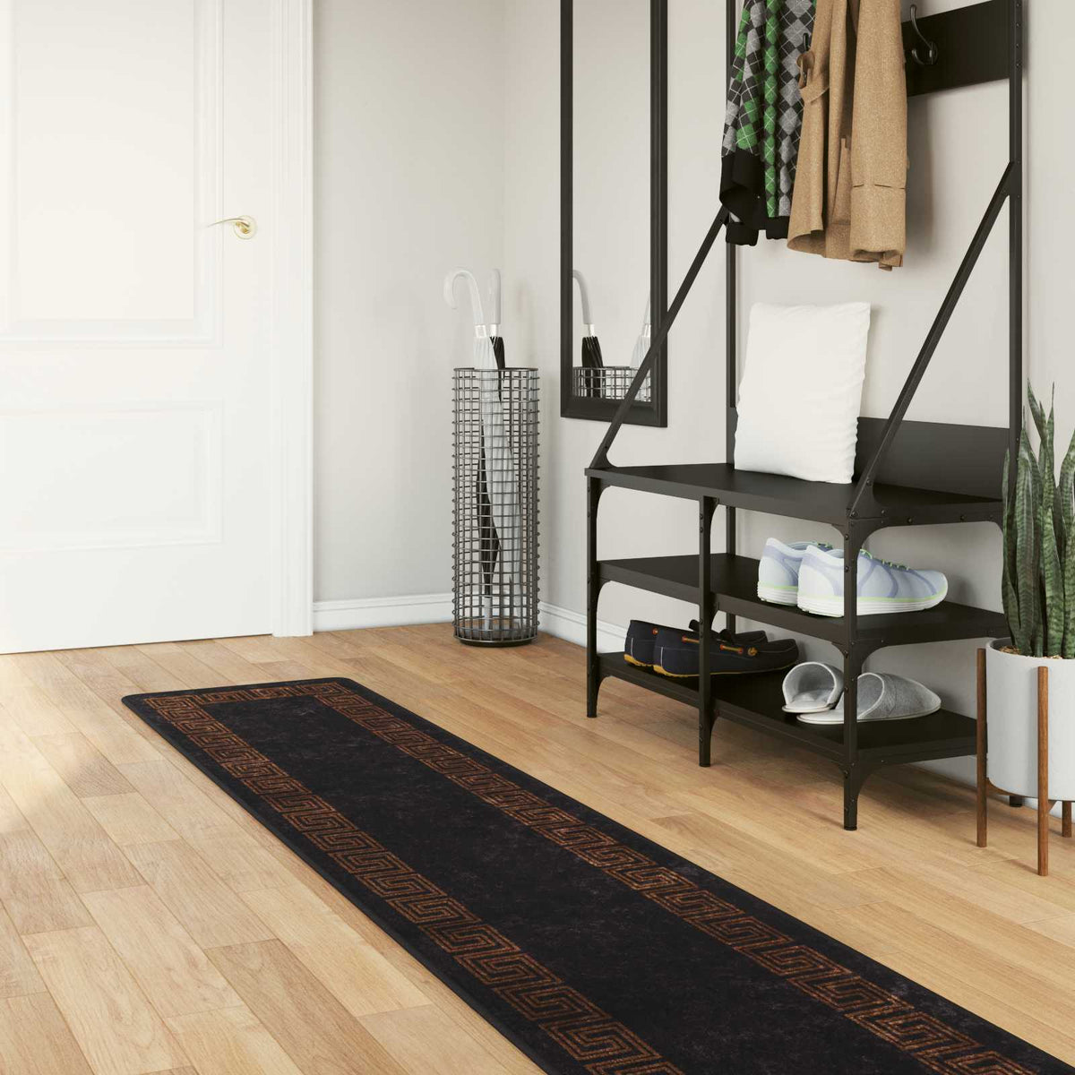Tæppe Runner MARSA Sort 50 x 300 cm Polyester og PVC