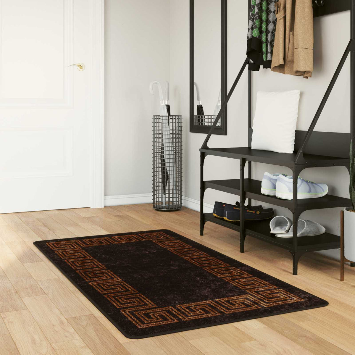 Tæppe Runner MARSA Sort 100 x 200 cm Polyester og PVC