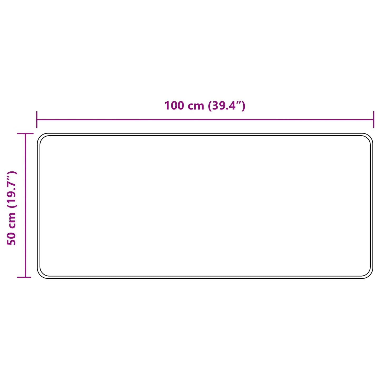 Tæppe Runner MARSA Hvid 50 x 150 cm Polyester og PVC