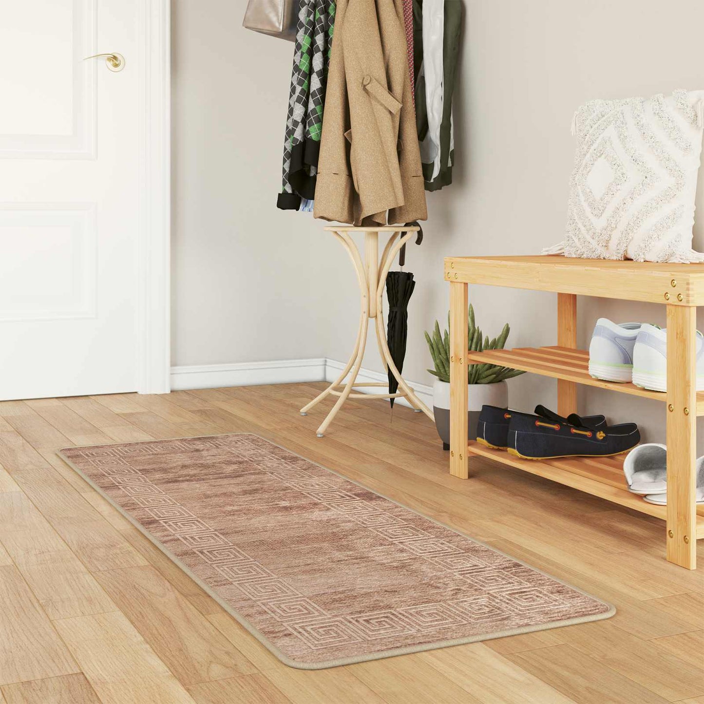 Tæppe Runner MARSA Hvid 50 x 200 cm Polyester og PVC