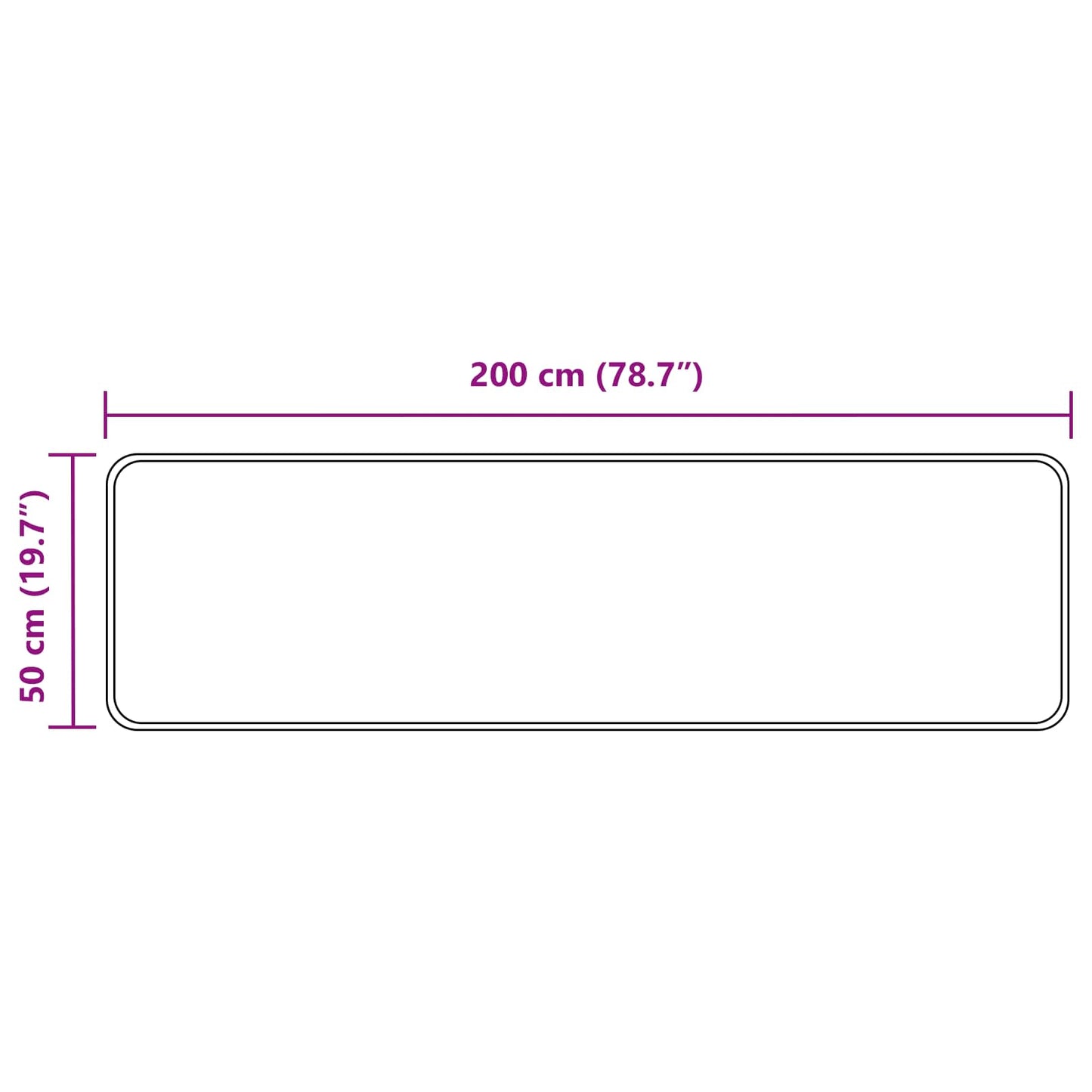 Tæppe Runner MARSA Hvid 50 x 200 cm Polyester og PVC