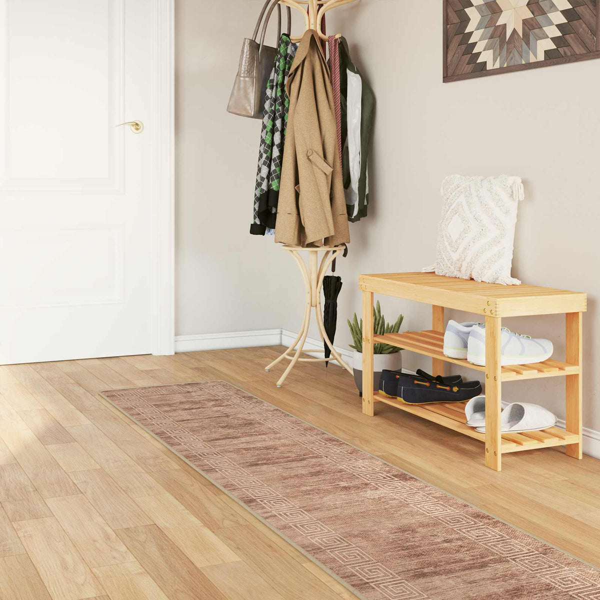 Tæppe Runner MARSA Hvid 50 x 450 cm Polyester og PVC