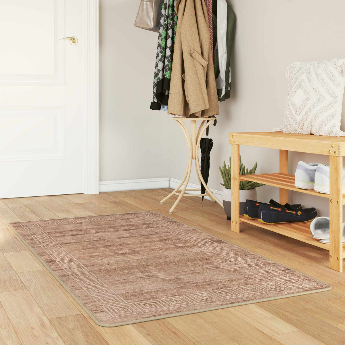 Tæppe Runner MARSA Hvid 80 x 100 cm Polyester og PVC