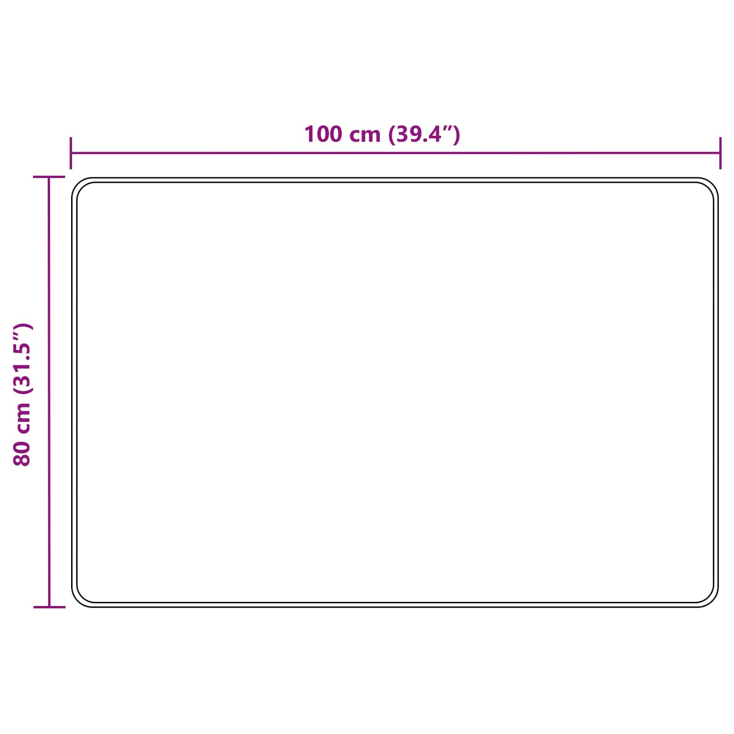 Tæppe Runner MARSA Hvid 80 x 100 cm Polyester og PVC