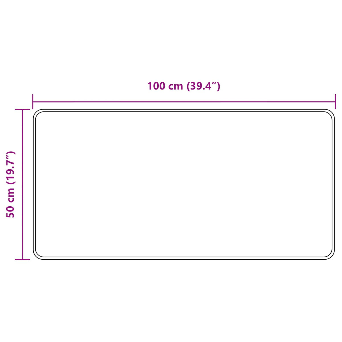 Tæppe Runner MARSA Sort 50 x 100 cm Polyester og PVC