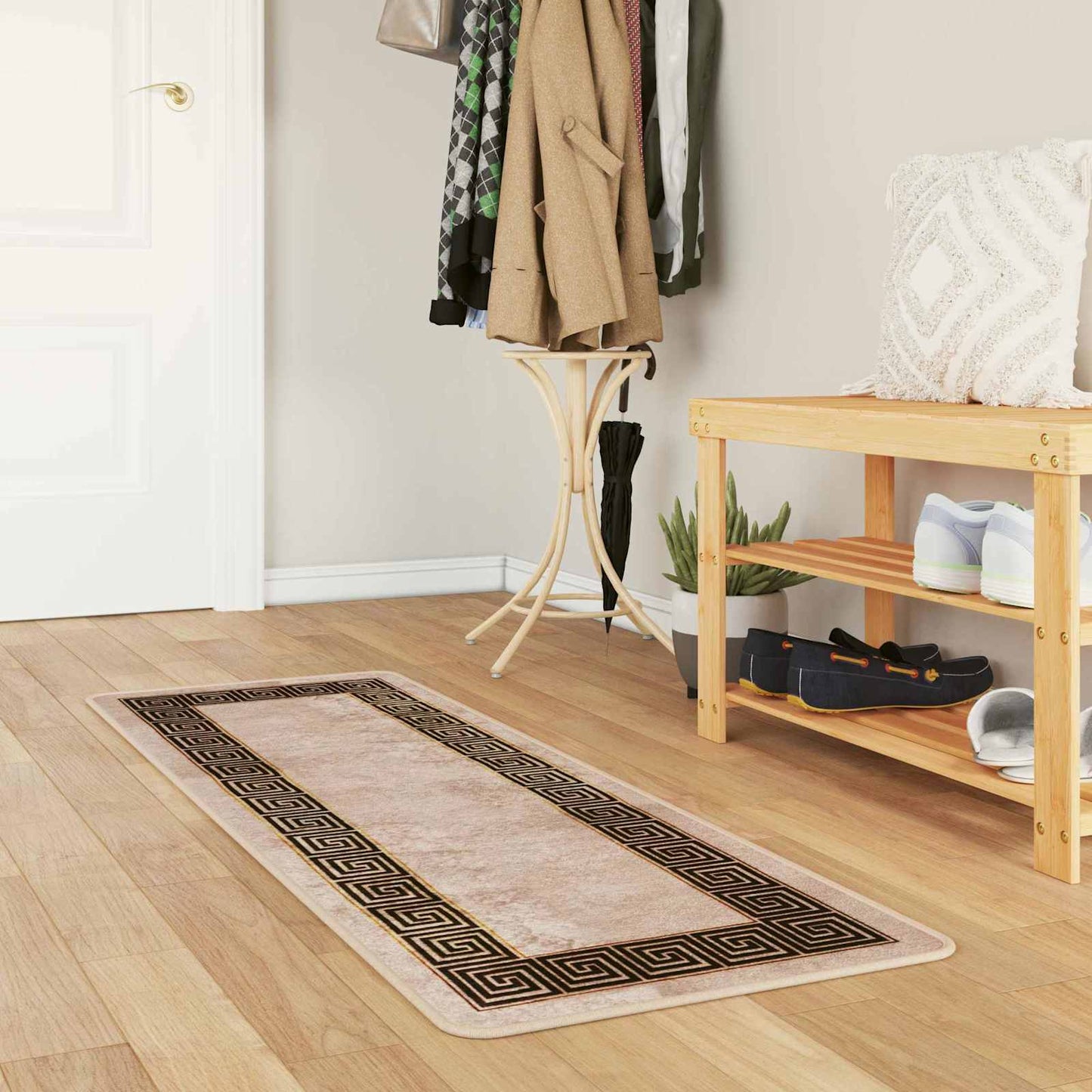 Tæppe Runner MARSA Sort 50 x 150 cm Polyester og PVC