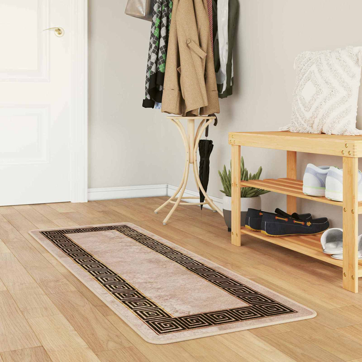 Tæppe Runner MARSA Sort 50 x 200 cm Polyester og PVC