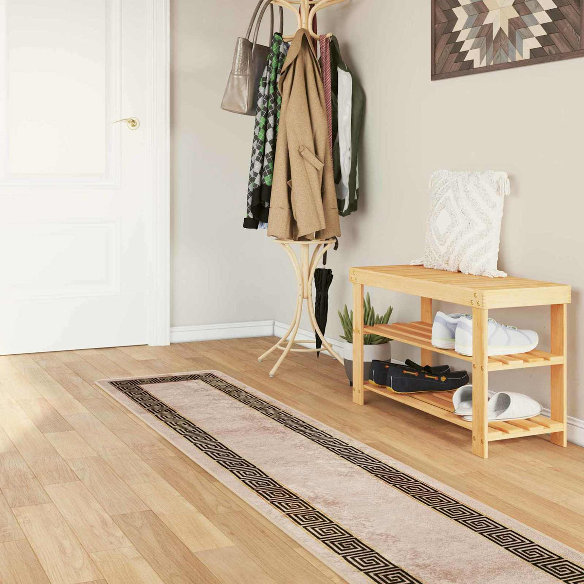 Tæppe Runner MARSA Sort 50 x 300 cm Polyester og PVC