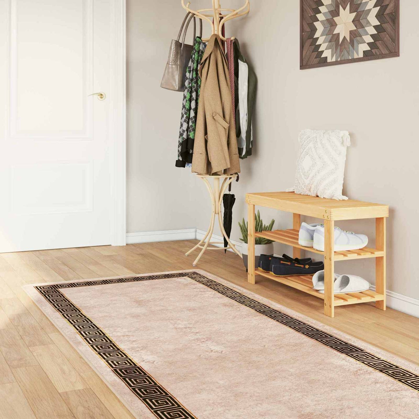 Tæppe Runner MARSA Sort 80 x 250 cm Polyester og PVC