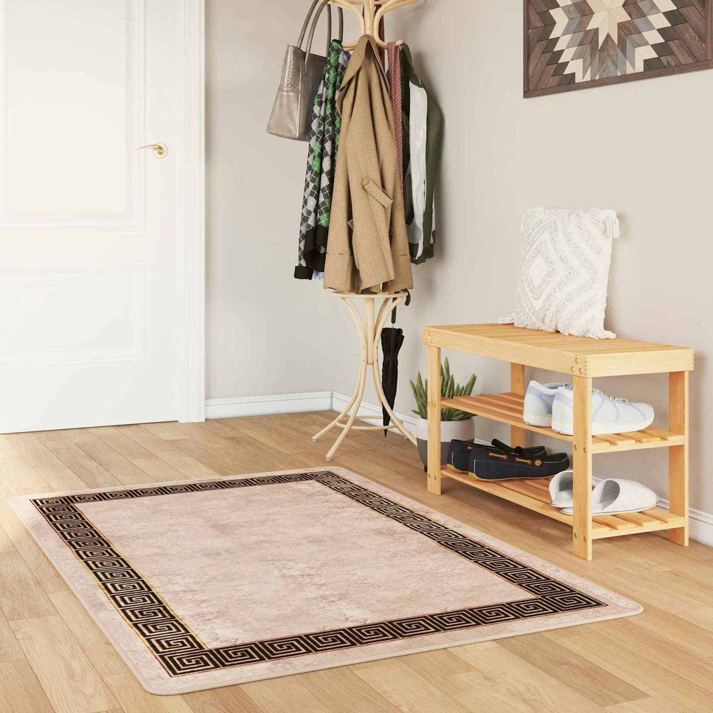Tæppe Runner MARSA Sort 100 x 150 cm Polyester og PVC